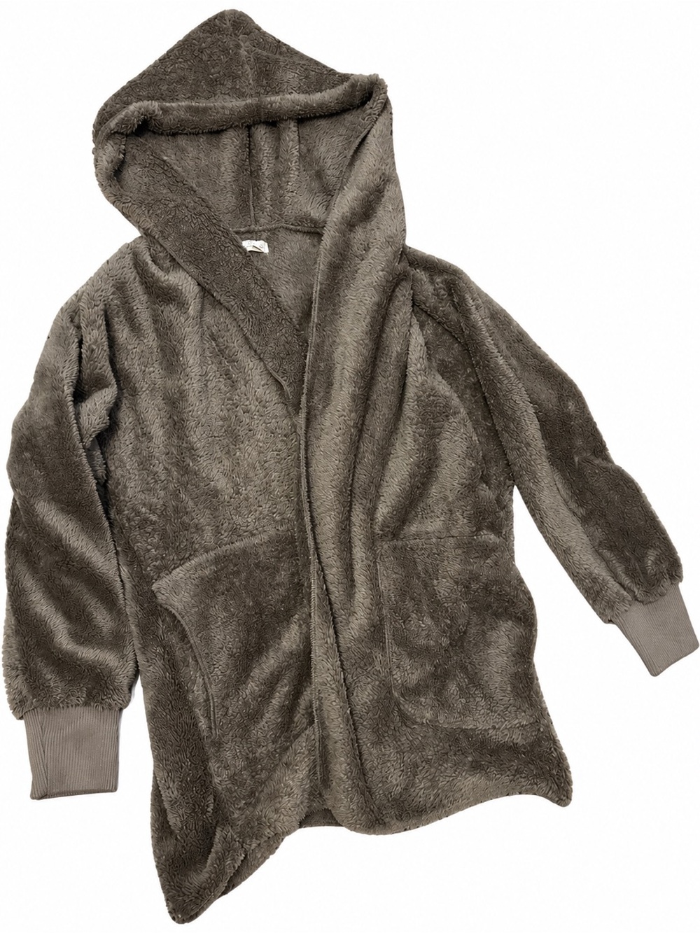 Cozy Hooded Teddy Jacket in Brown